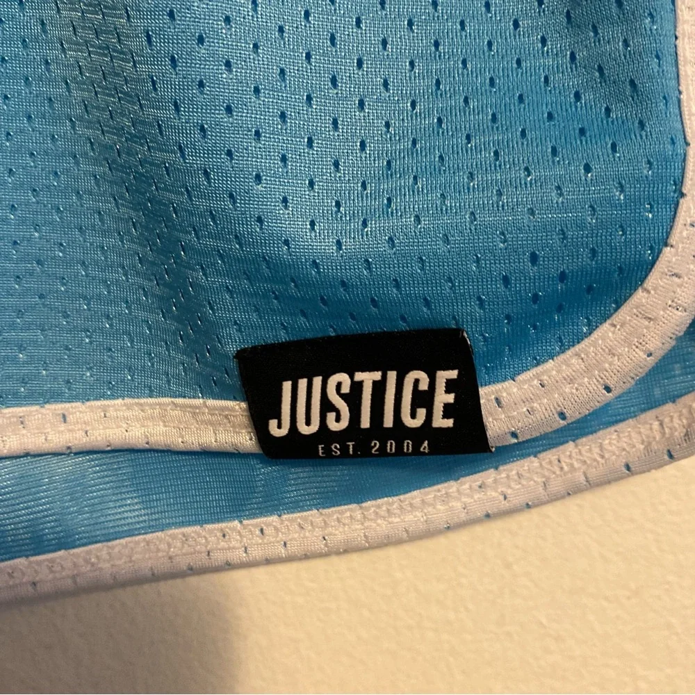 Justice Girls Blue Athletic Shorts Size‎ 16 Plus Stretch Pull On
